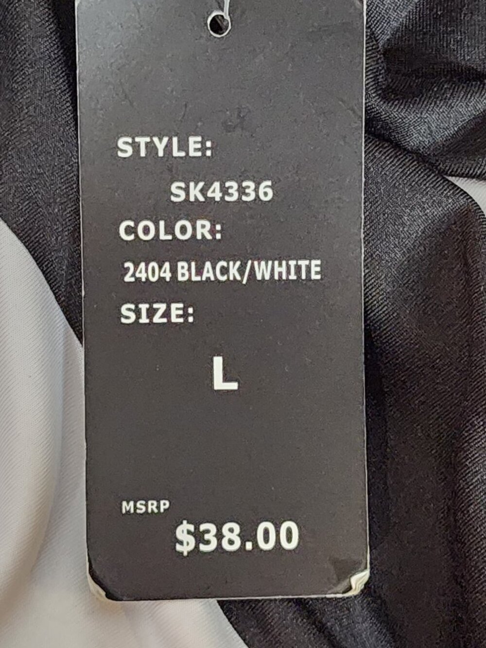 Robert Louis Black and White Pattern Poly Span Tie Front Dress Skirt Size Large - Picture 12 of 16
